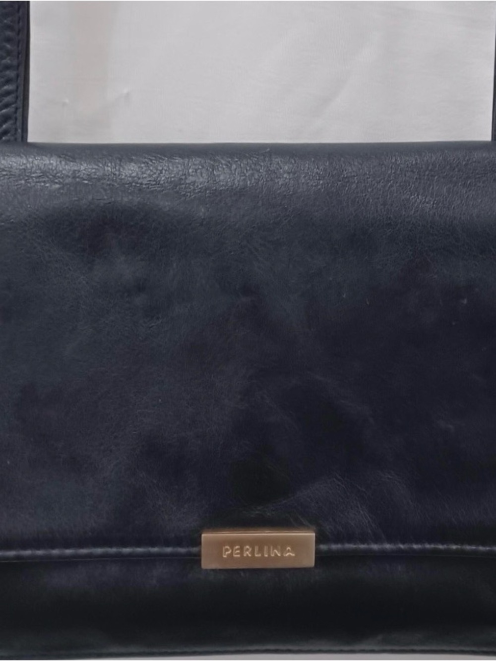 Vintage Perlina Black Leather Women's Bag